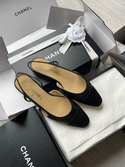 Chanel Lambskin Slingback Sandals