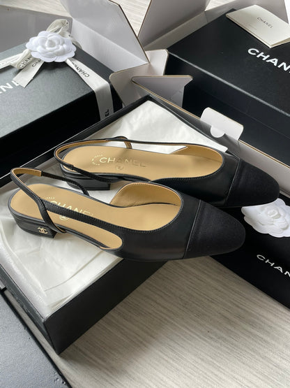 Chanel Lambskin Slingback Sandals
