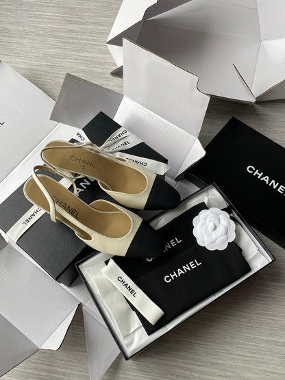 Chanel Lambskin Slingback Sandals
