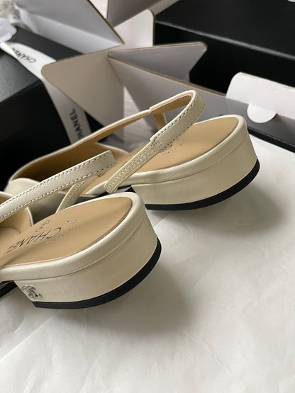 Chanel Lambskin Slingback Sandals