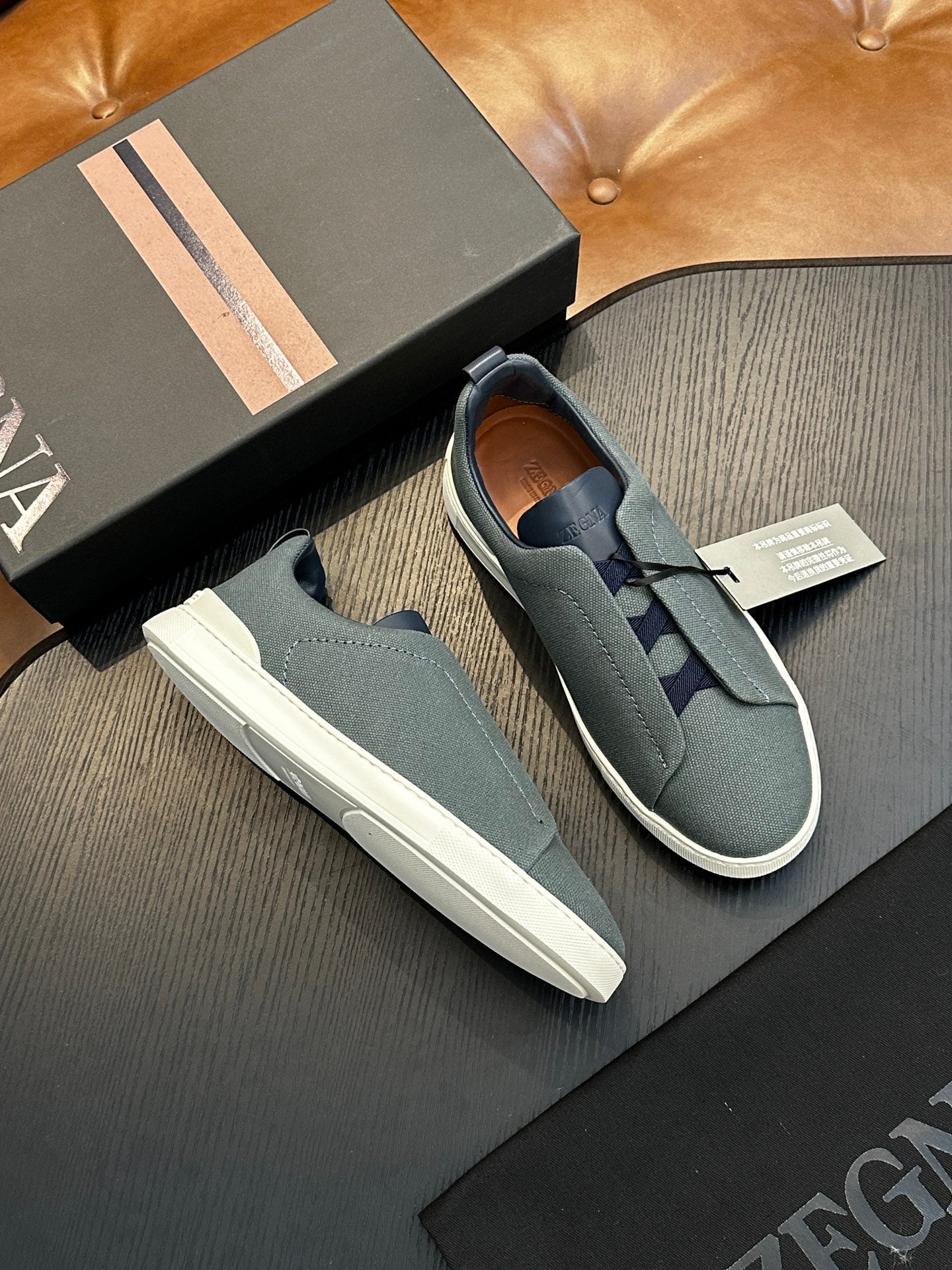 Zegna Triple Stitch Low-Top Sneakers