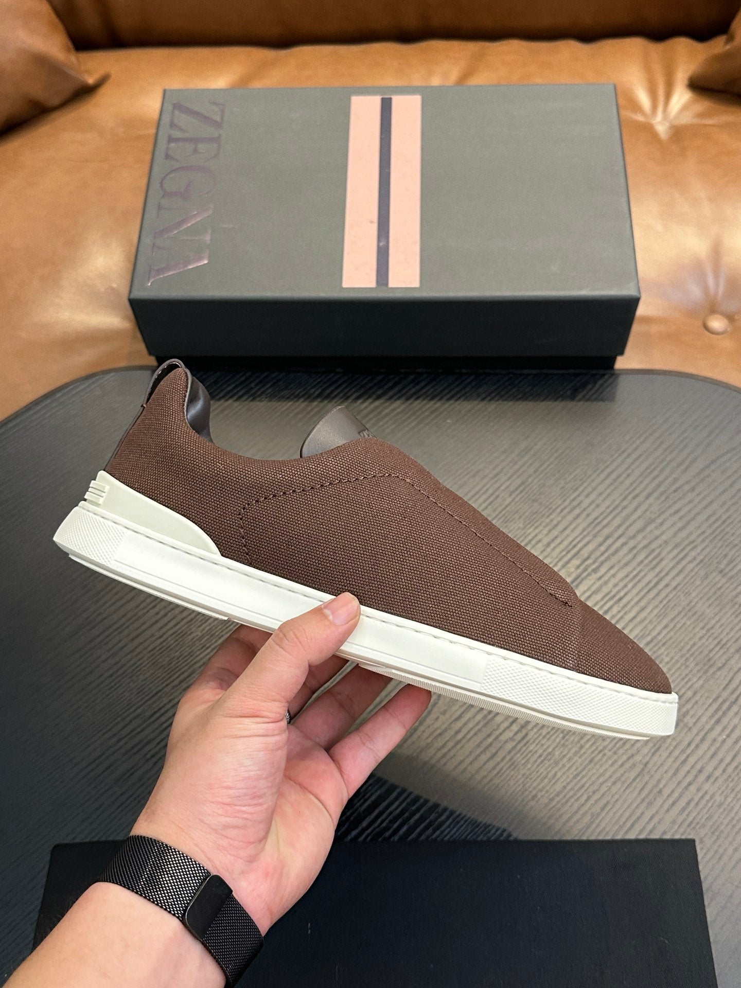 Zegna Triple Stitch Low-Top Sneakers