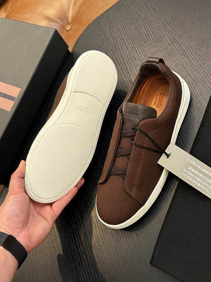 Zegna Triple Stitch Low-Top Sneakers
