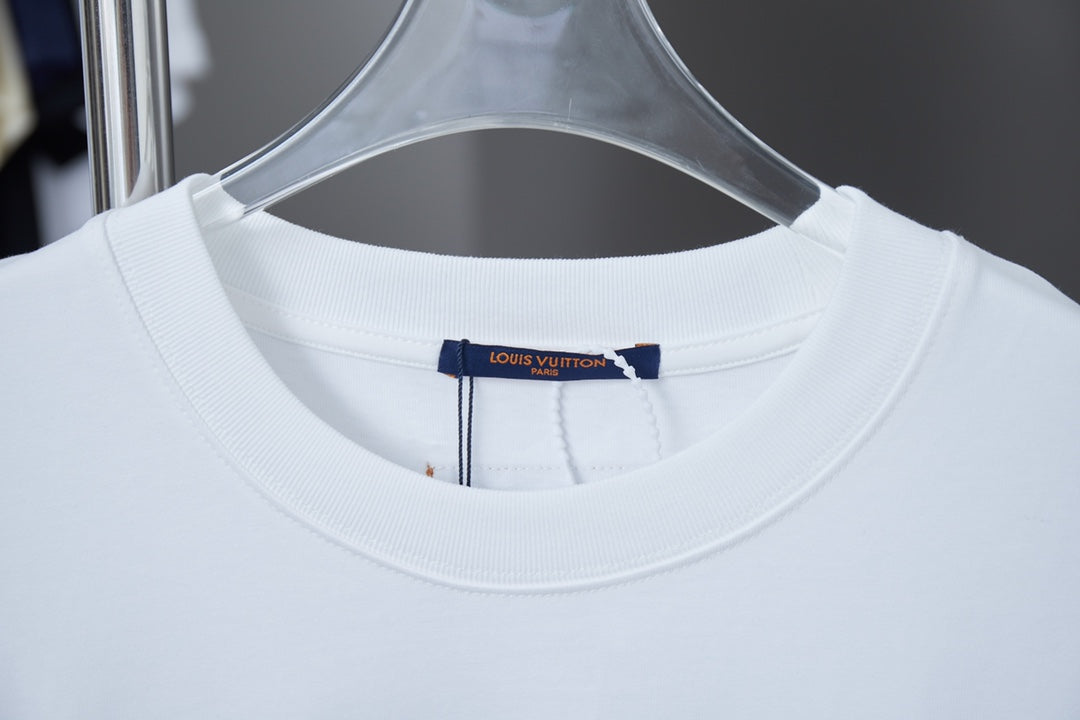 Louis Vuitton Denim Patchwork Rhinestone T-Shirt – 26SS Early Spring Collection