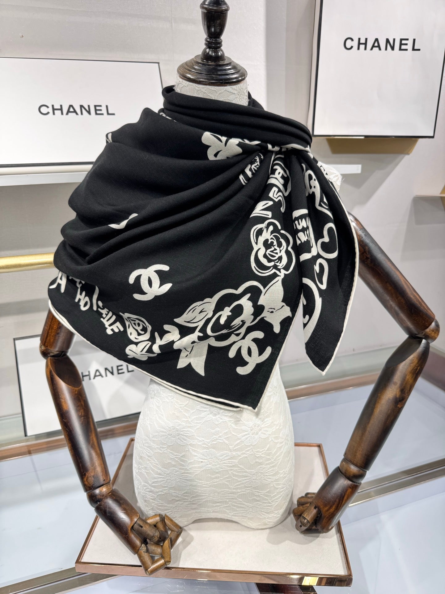 Chanel Silk Cashmere Square Scarf – 2025 Autumn Collection