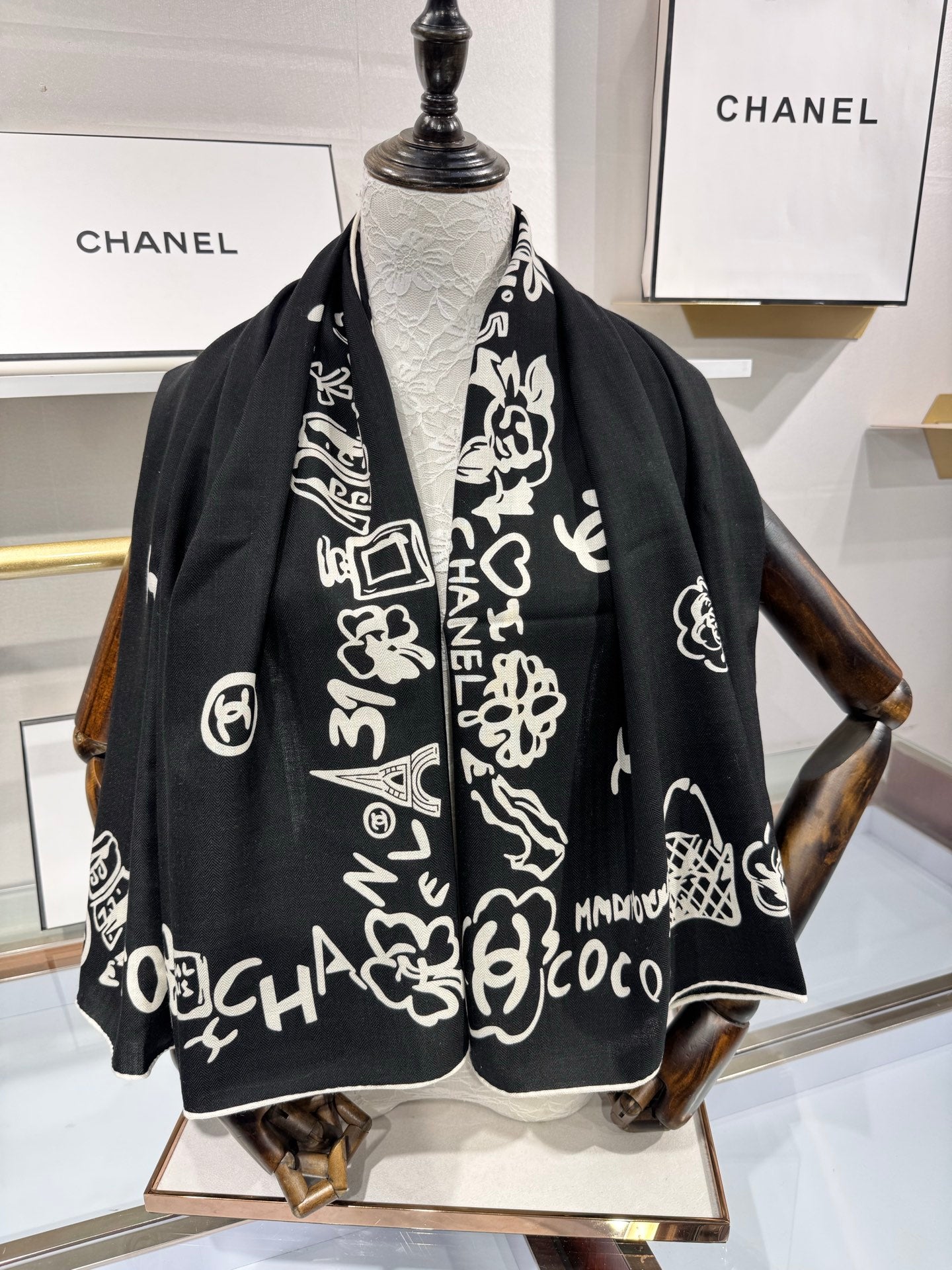 Chanel Silk Cashmere Square Scarf – 2025 Autumn Collection