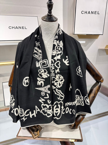 Chanel Silk Cashmere Square Scarf – 2025 Autumn Collection
