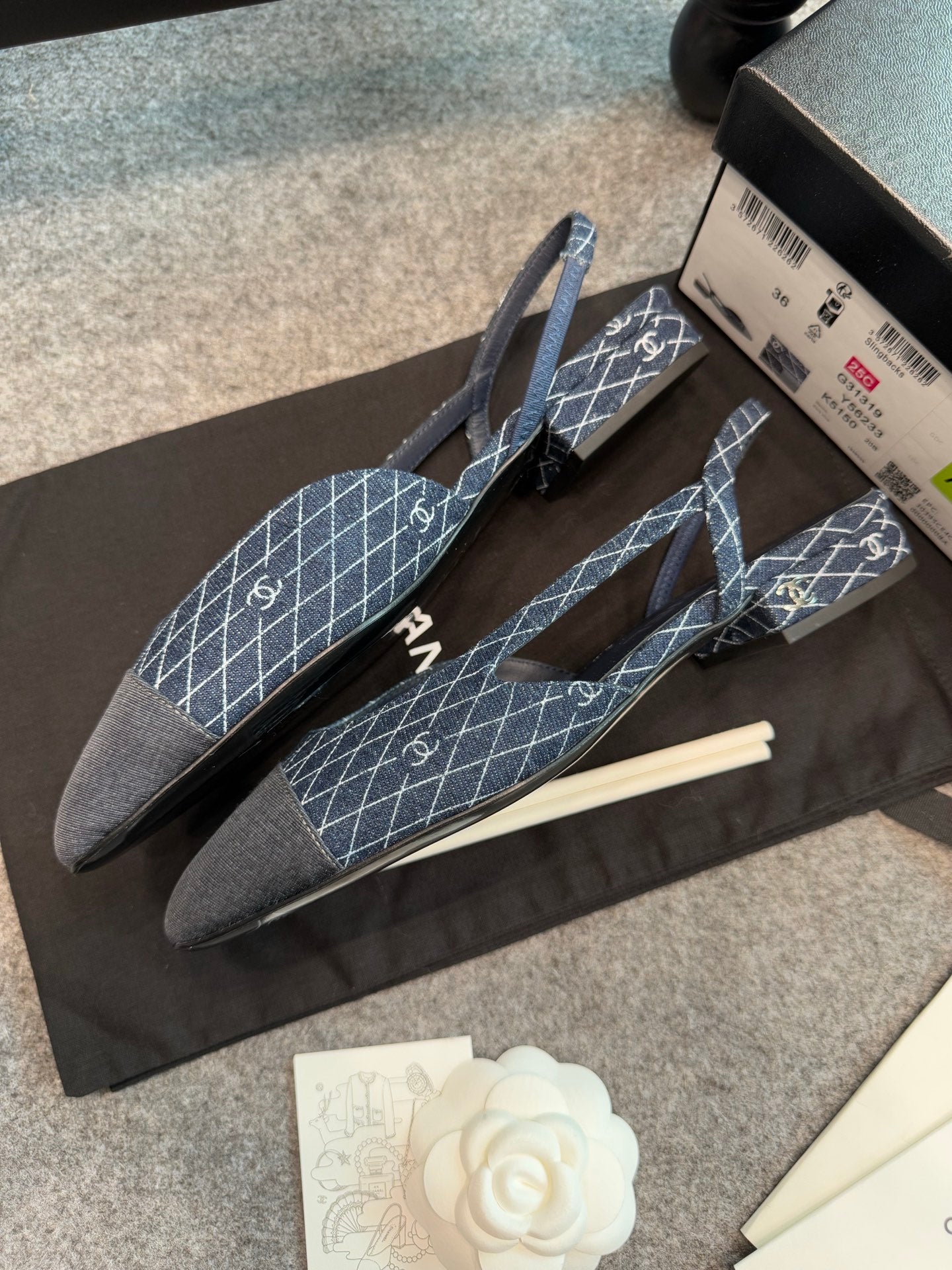 Chanel Denim Slingback Heels