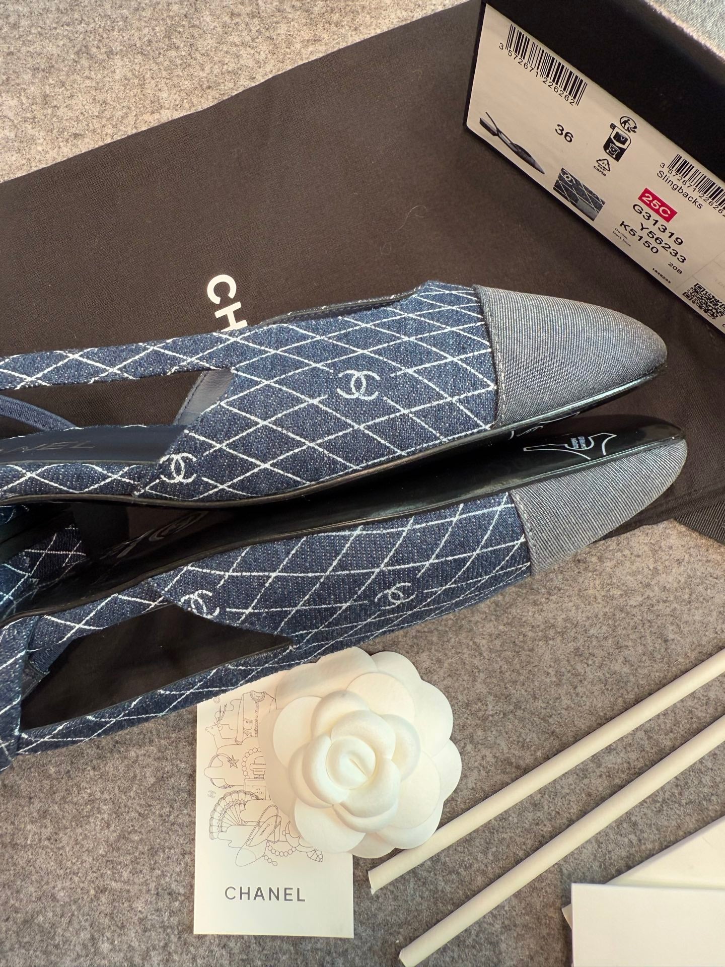 Chanel Denim Slingback Heels