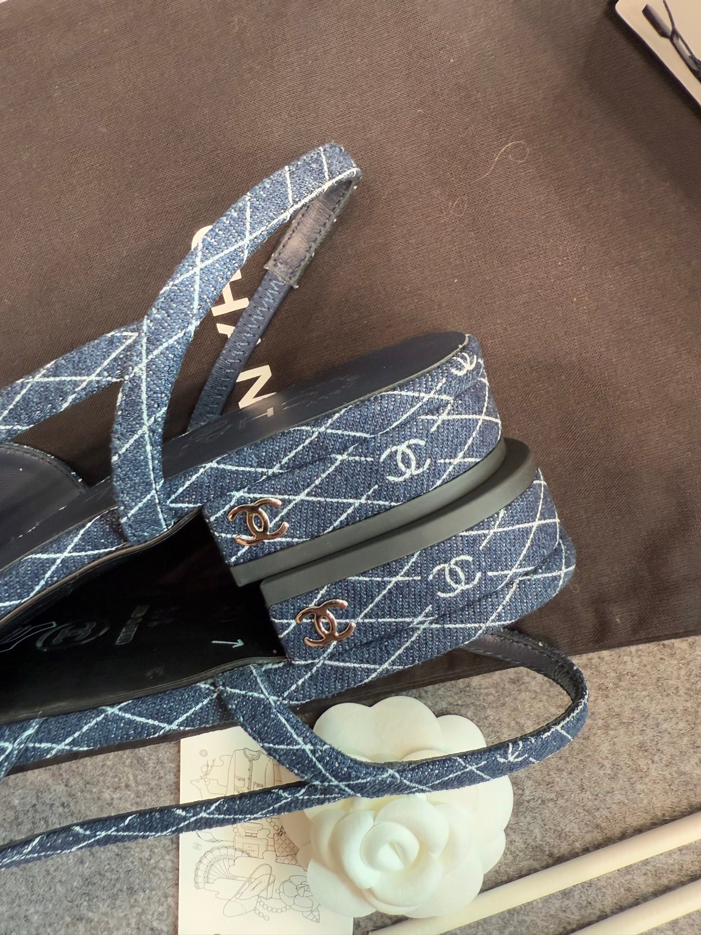 Chanel Denim Slingback Heels