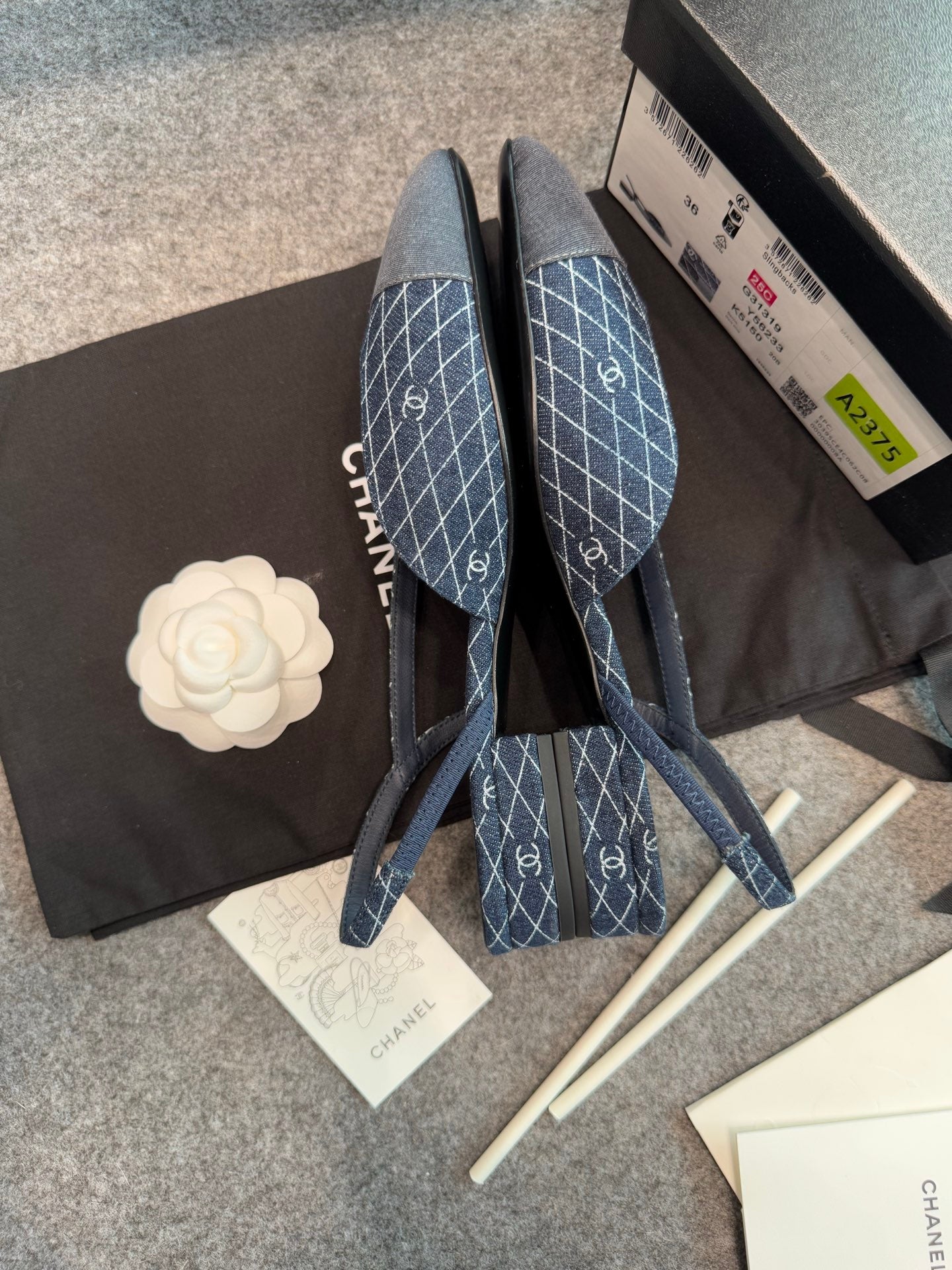 Chanel Denim Slingback Heels
