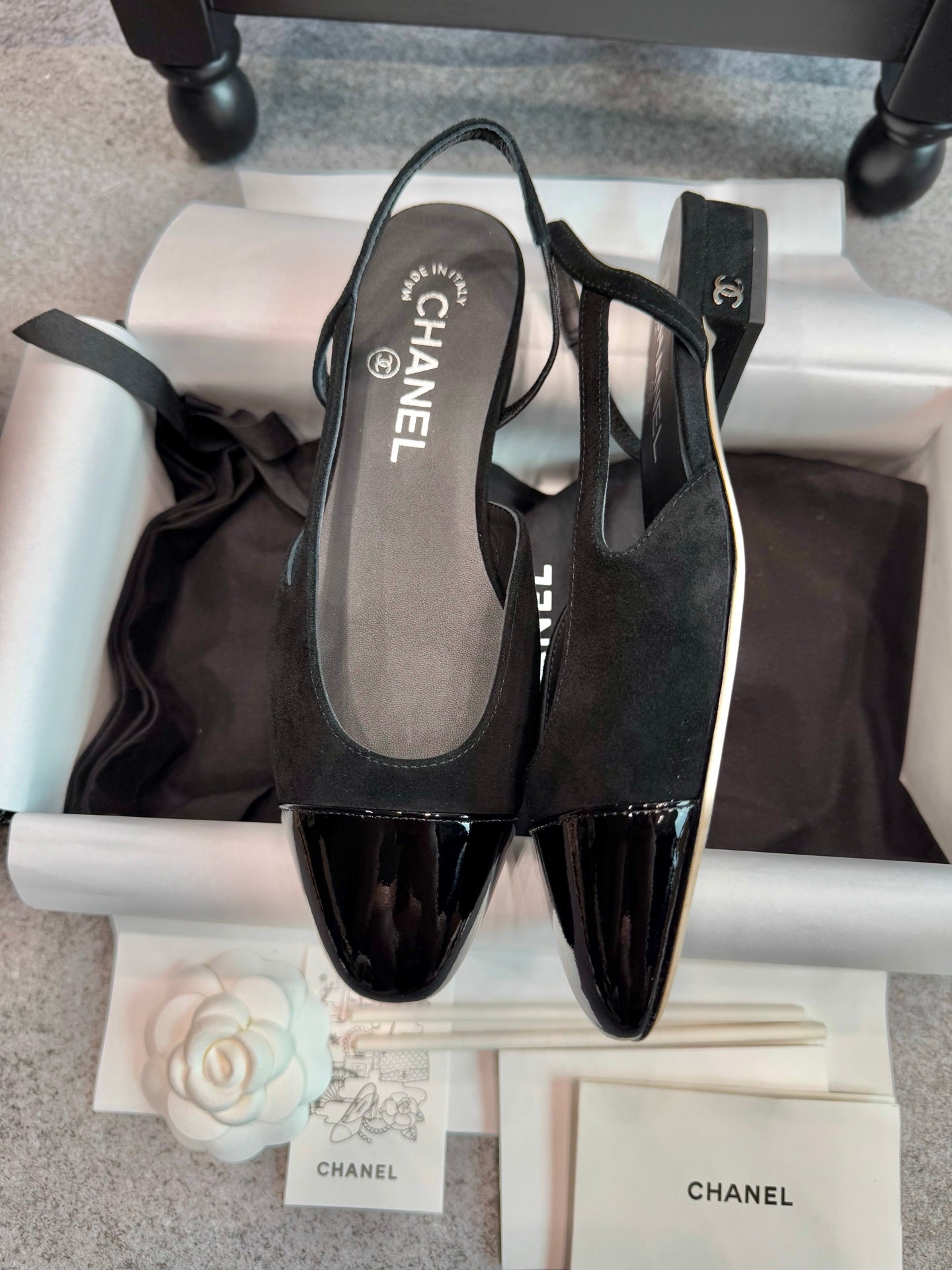Chanel Suede Slingback Heels