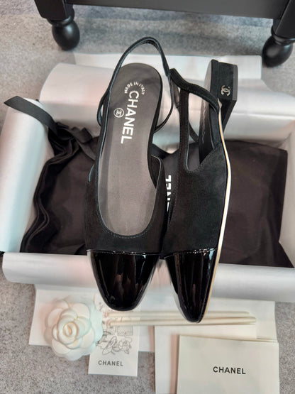 Chanel Suede Slingback Heels