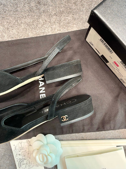 Chanel Suede Slingback Heels
