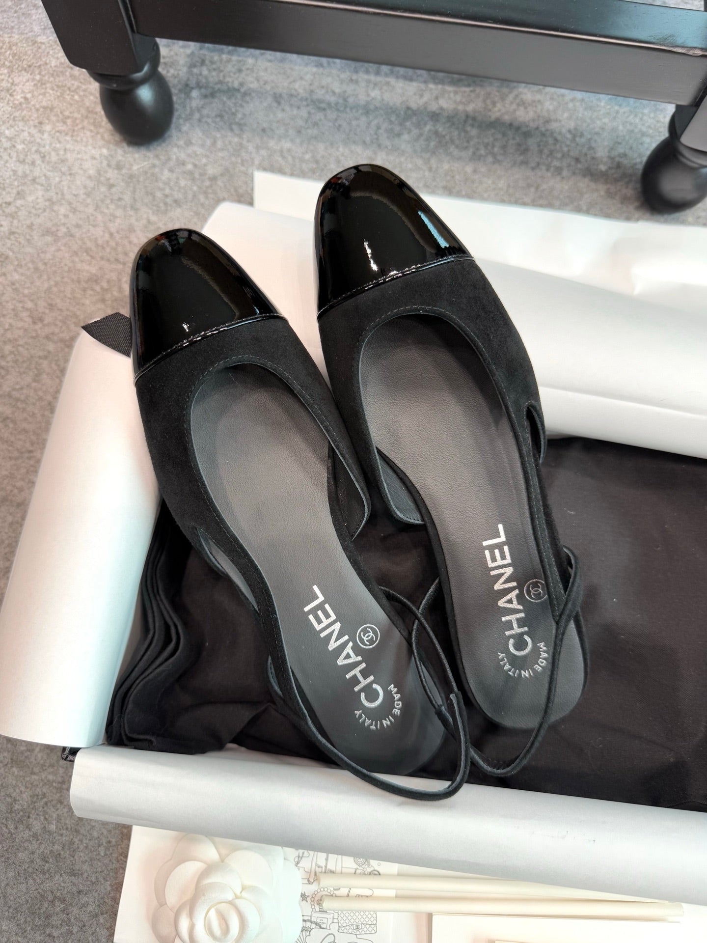 Chanel Suede Slingback Heels