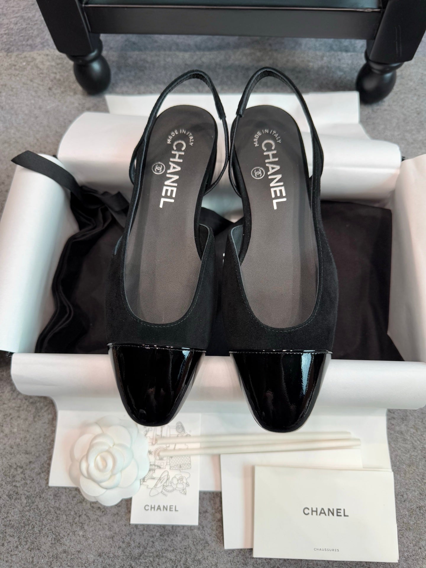 Chanel Suede Slingback Heels