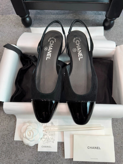 Chanel Suede Slingback Heels