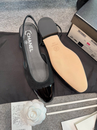 Chanel Suede Slingback Heels