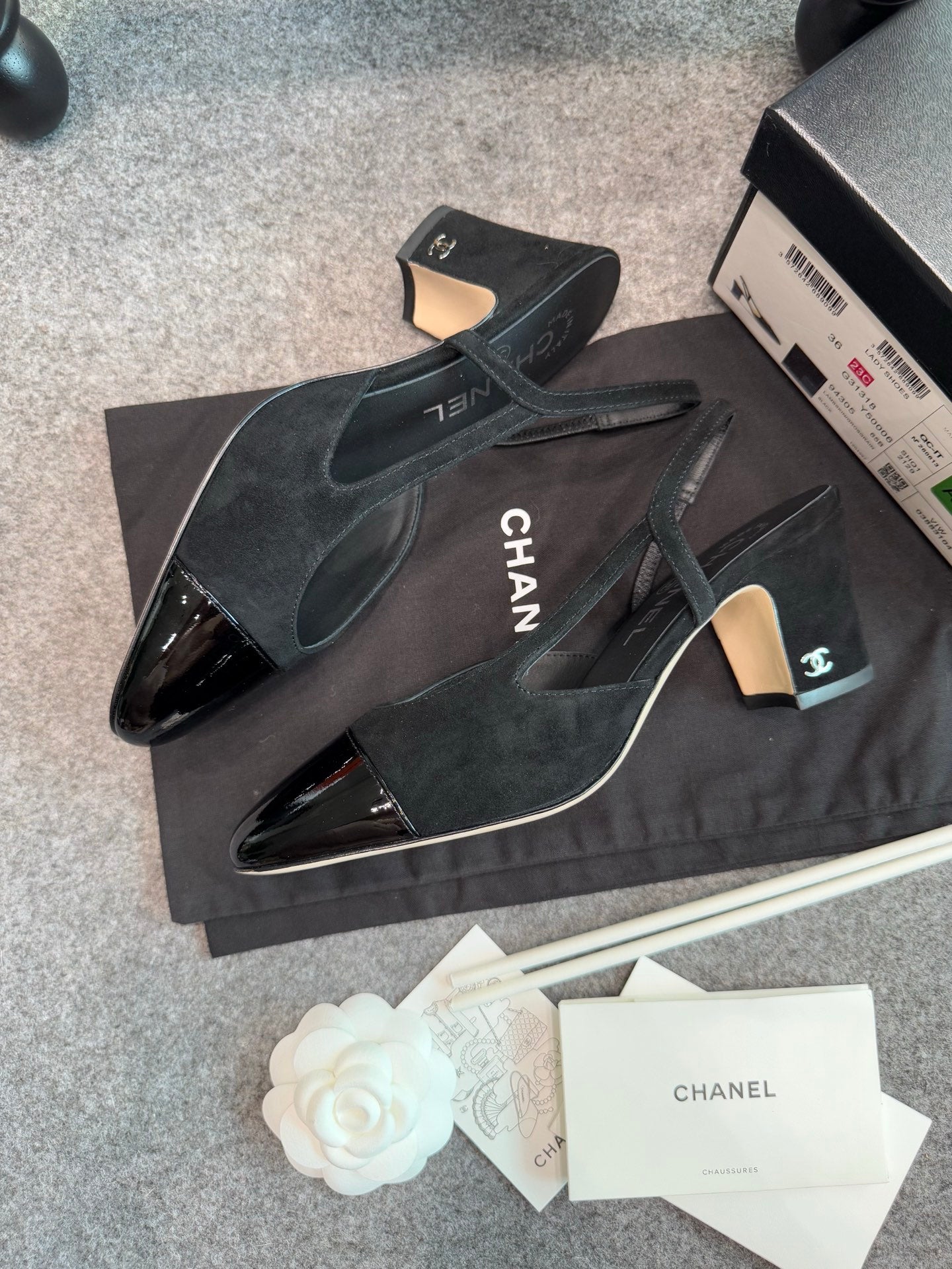 Chanel Suede Slingback Heels