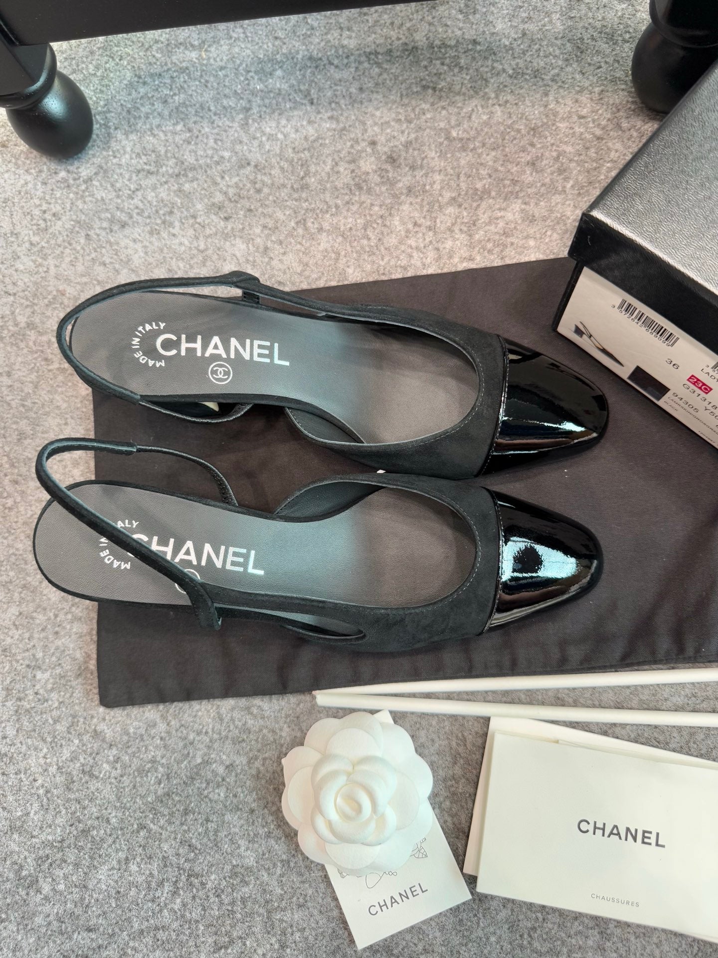 Chanel Suede Slingback Heels