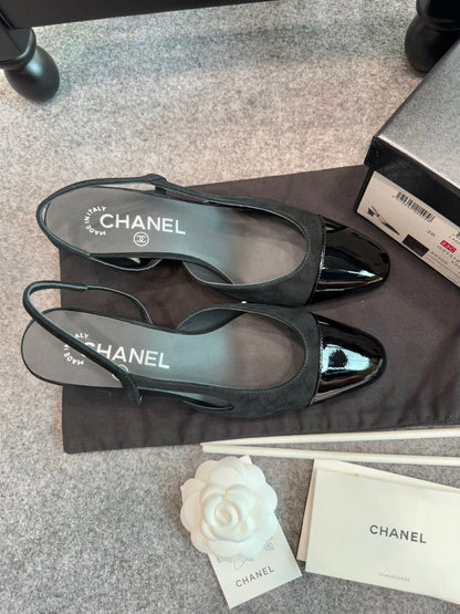Chanel Suede Slingback Heels