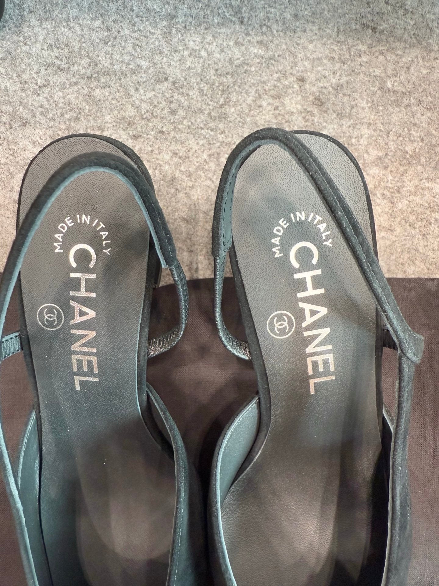 Chanel Suede Slingback Heels