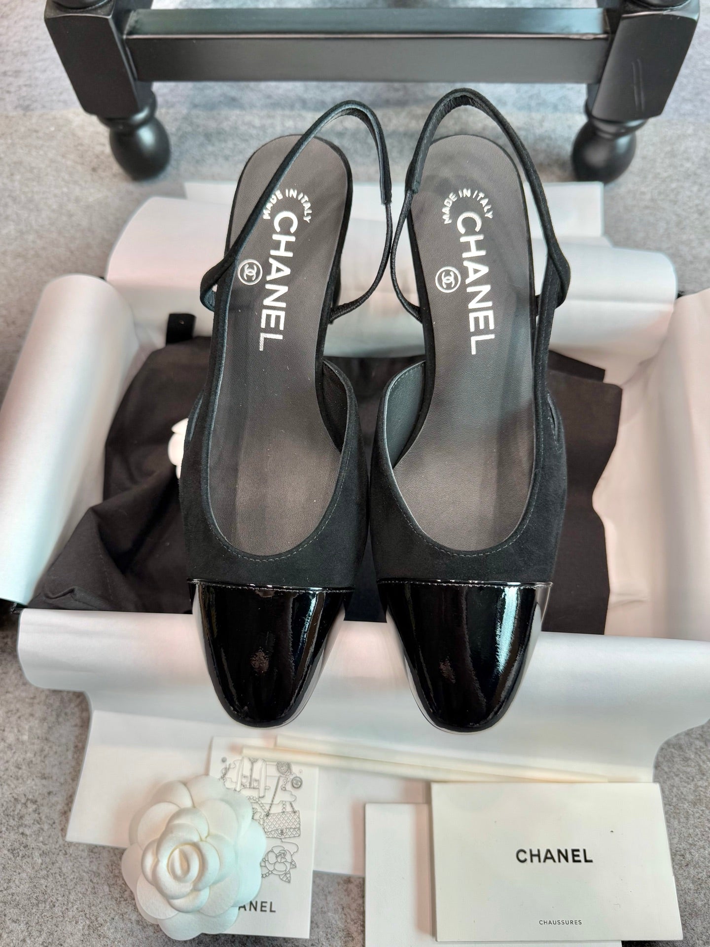 Chanel Suede Slingback Heels
