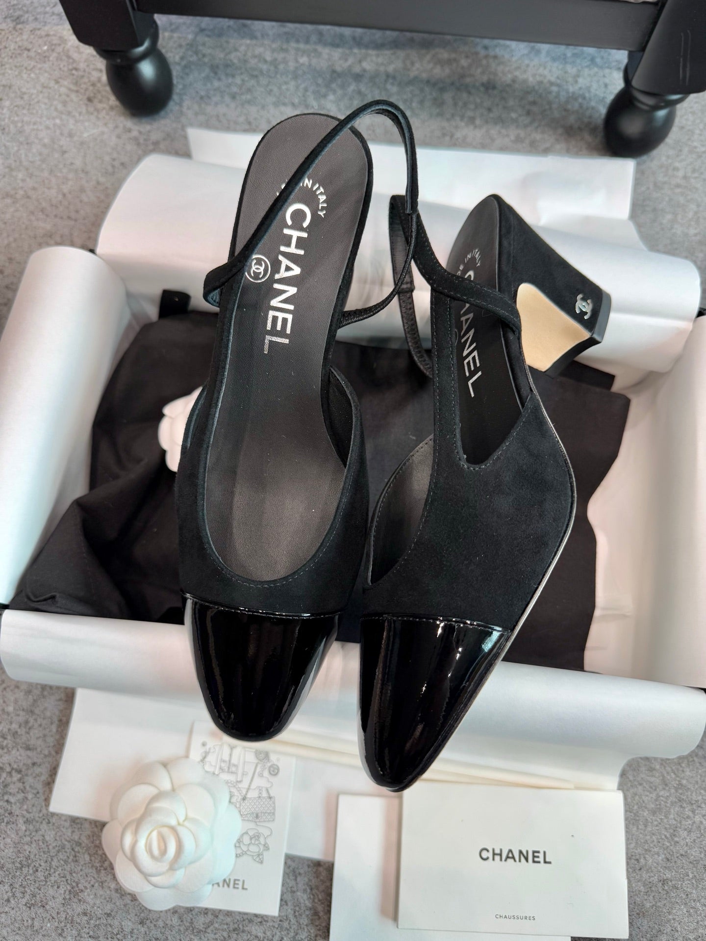 Chanel Suede Slingback Heels
