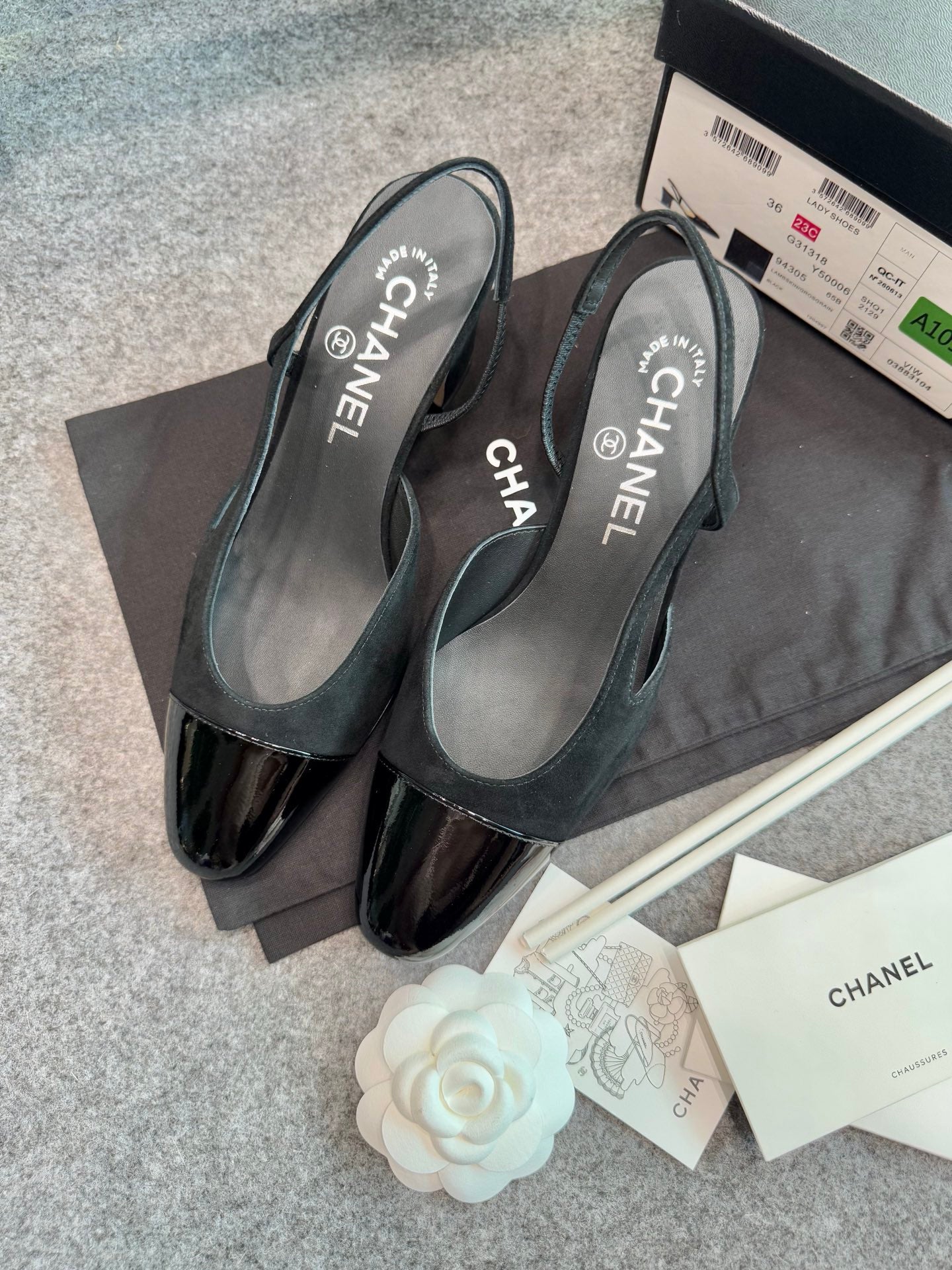 Chanel Suede Slingback Heels