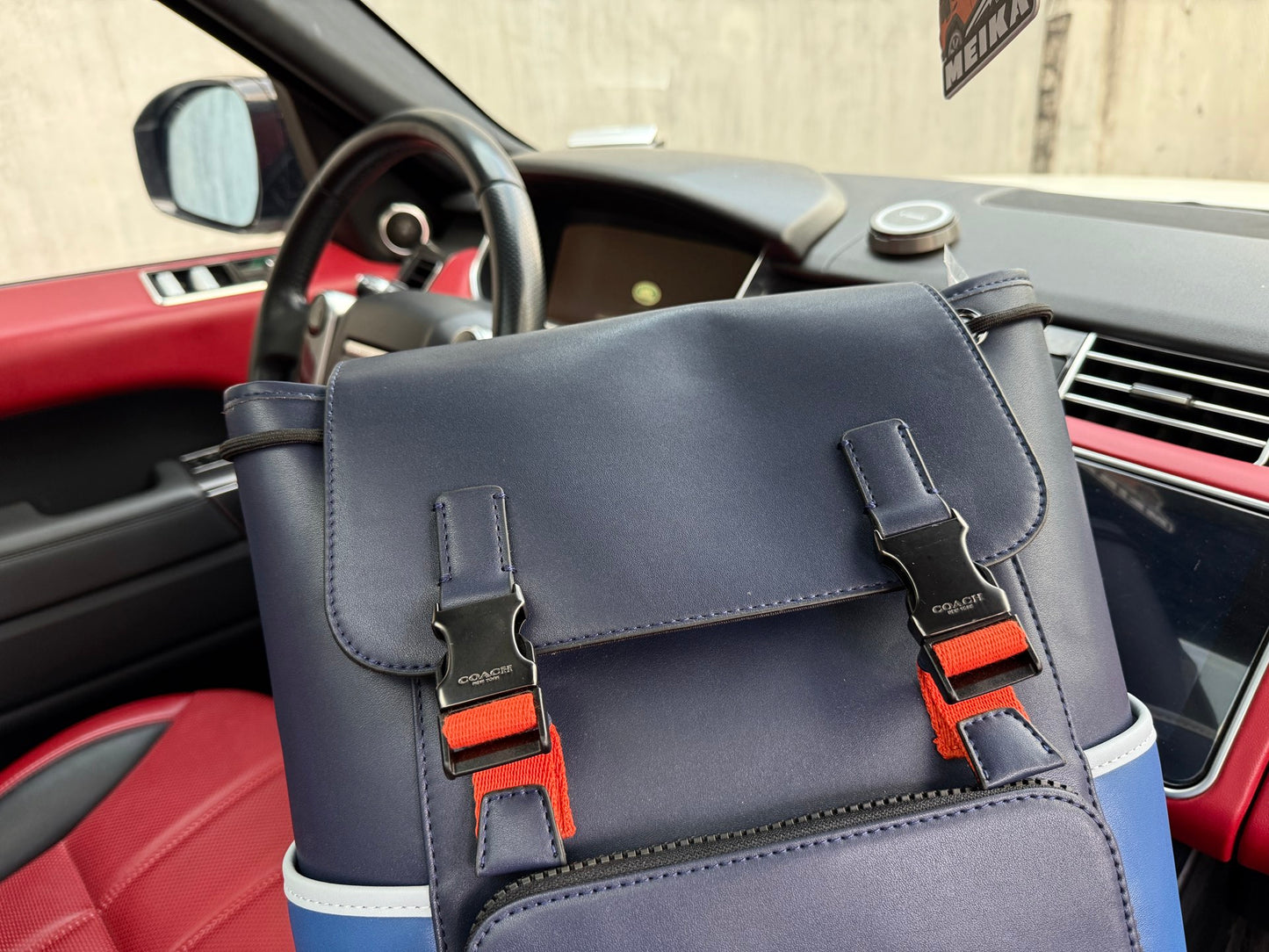 Coach Track 27 Men's Color-block Leather Backpack