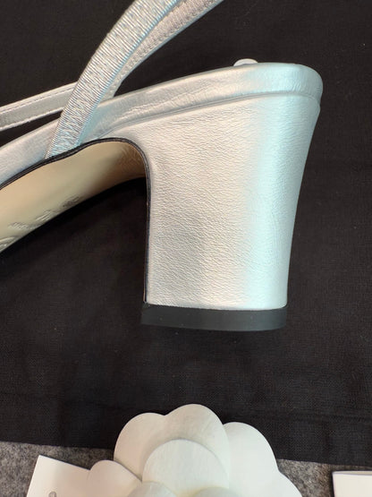 Chanel Silver Slingback Heels
