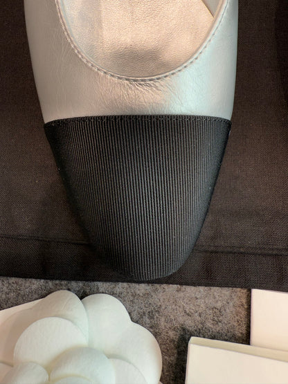 Chanel Silver Slingback Heels