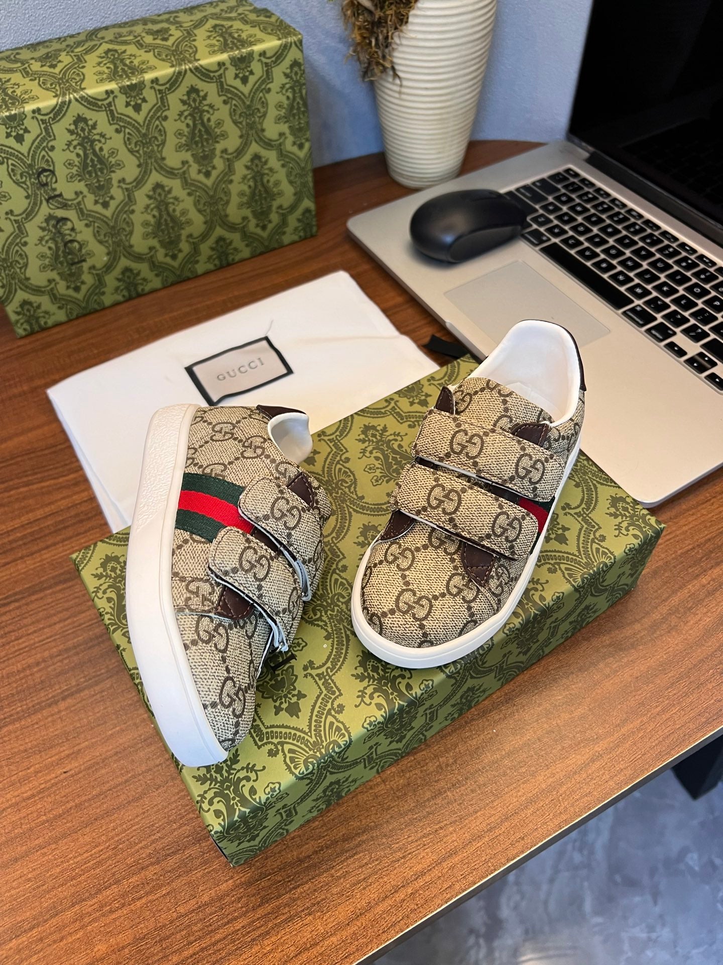 Gucci Kids Sheepskin-Lined Sneakers