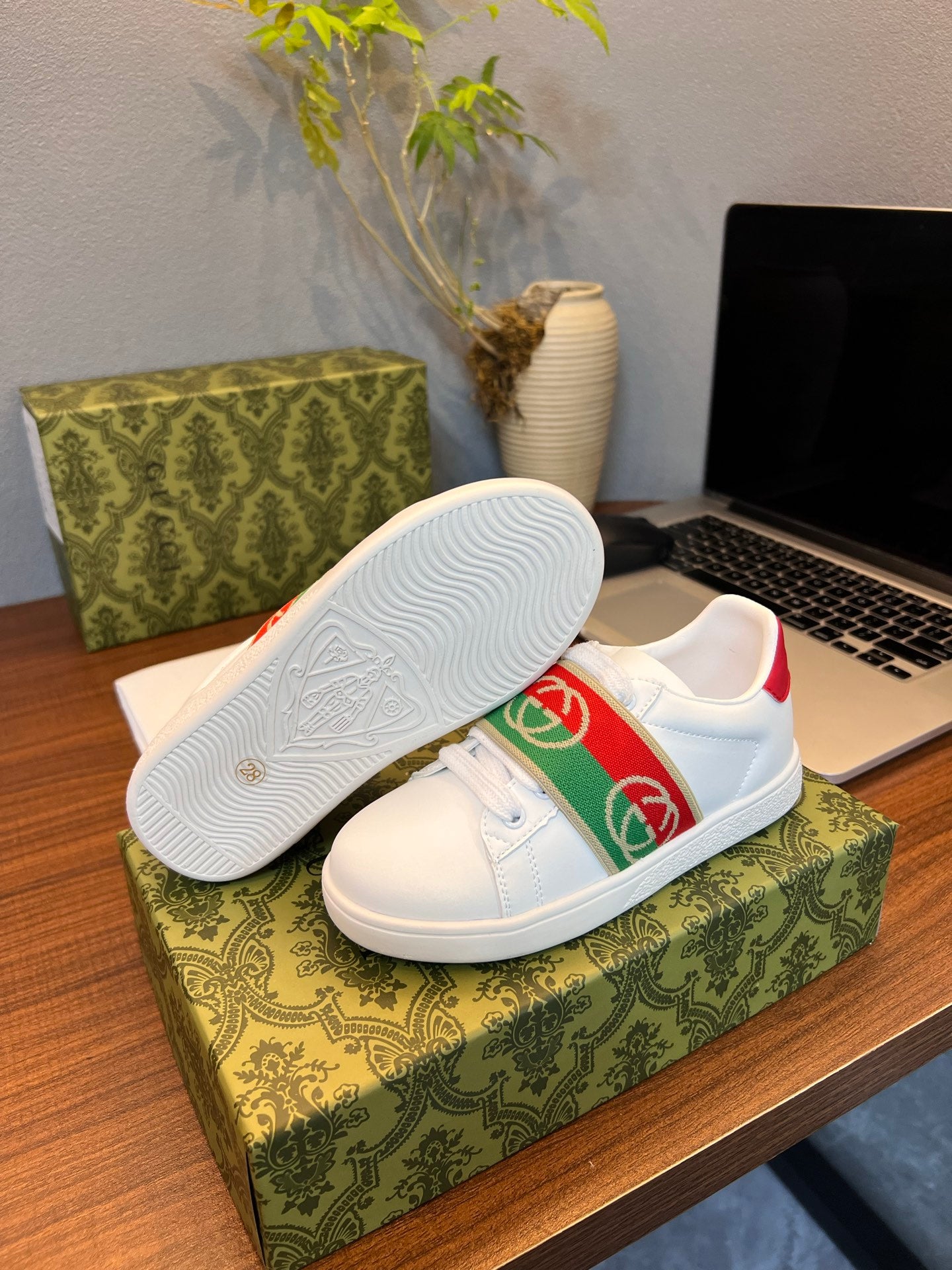 Gucci Kids Sheepskin-Lined Sneakers