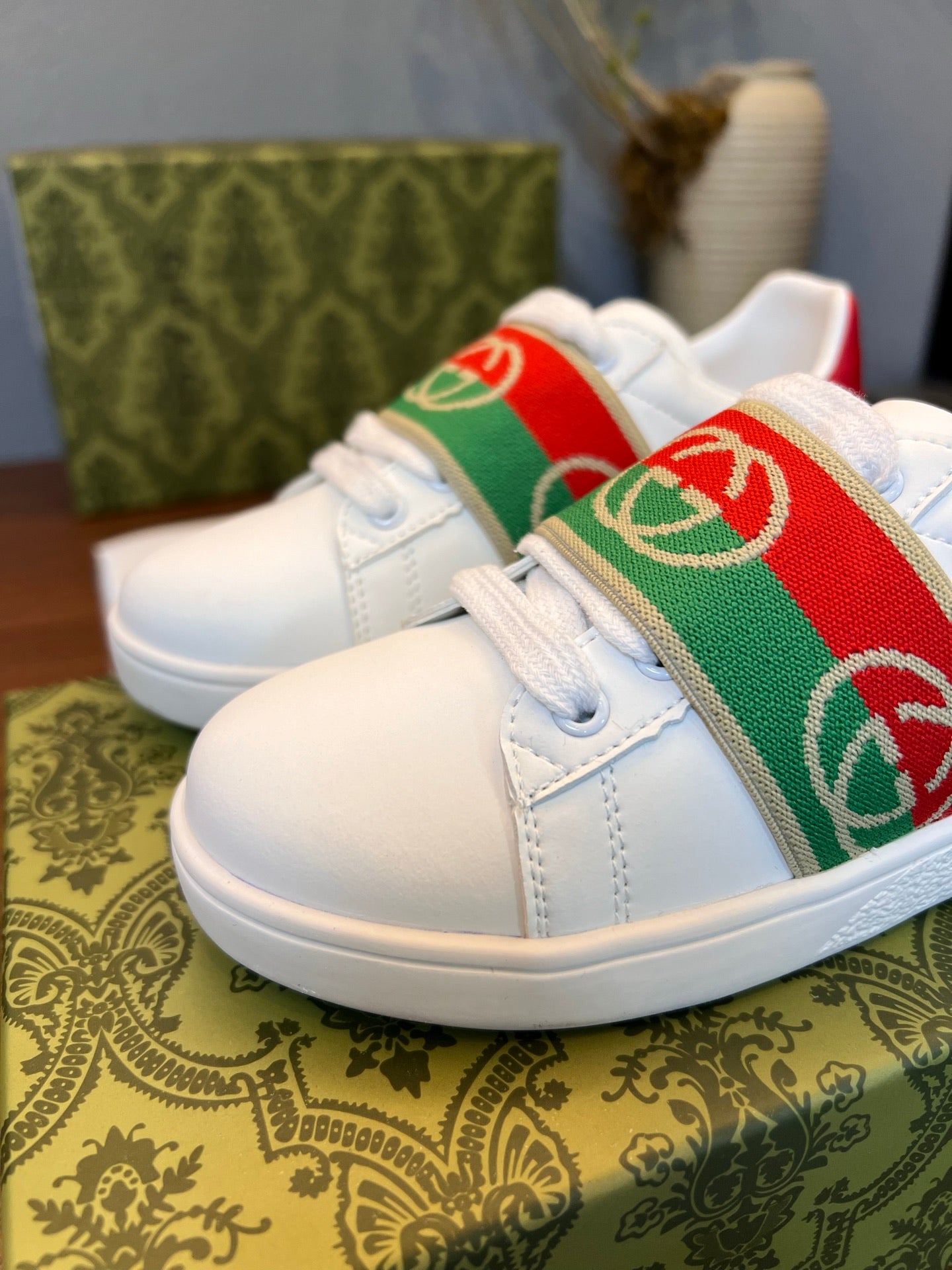 Gucci Kids Sheepskin-Lined Sneakers