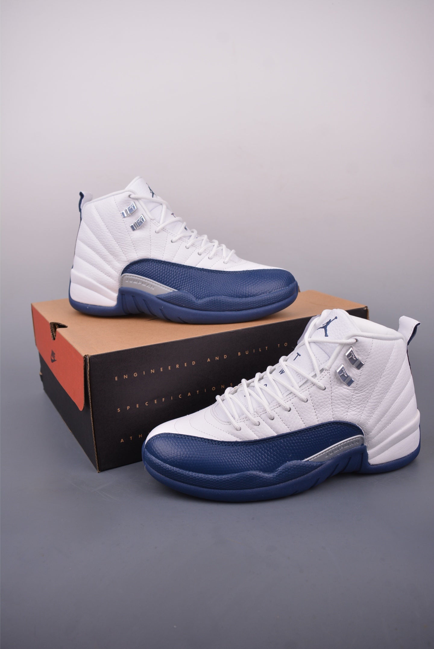 Air Jordan AJ12 White/Blue Basketball Shoes