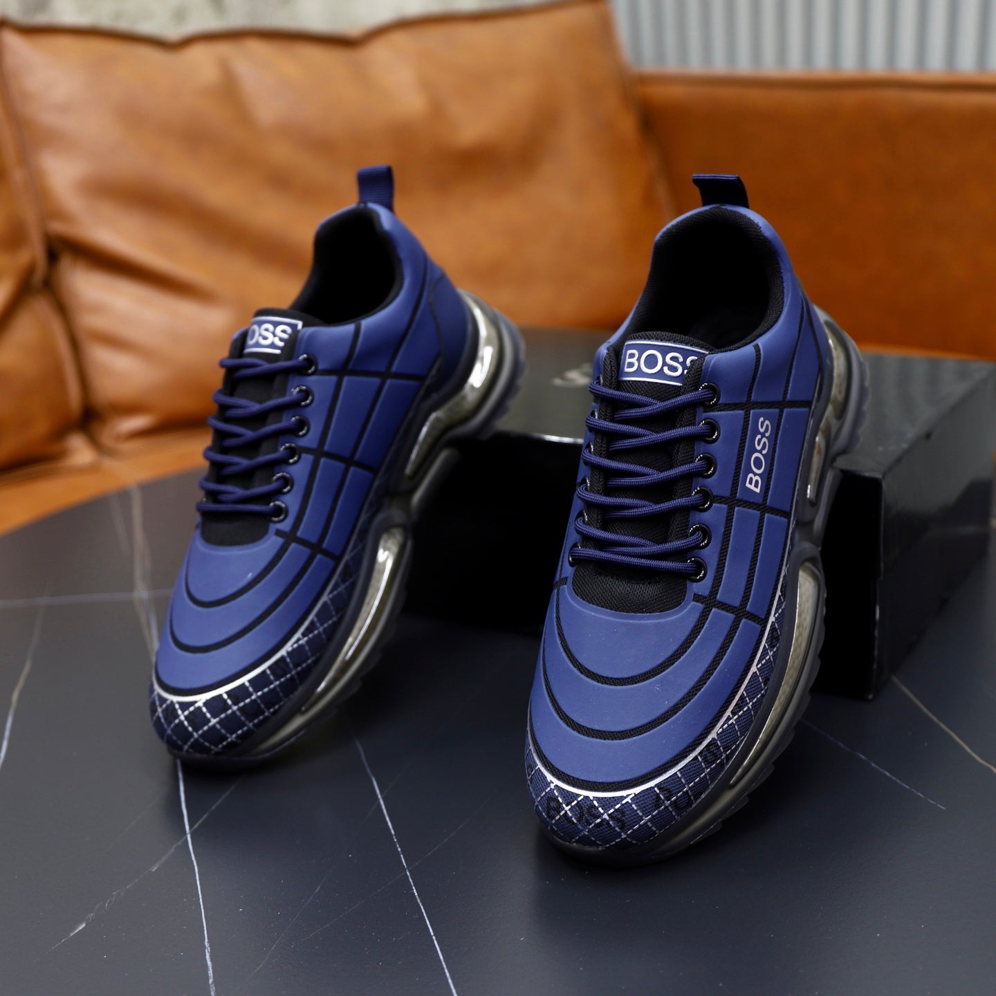 Boss Men's Knit Casual Sneakers