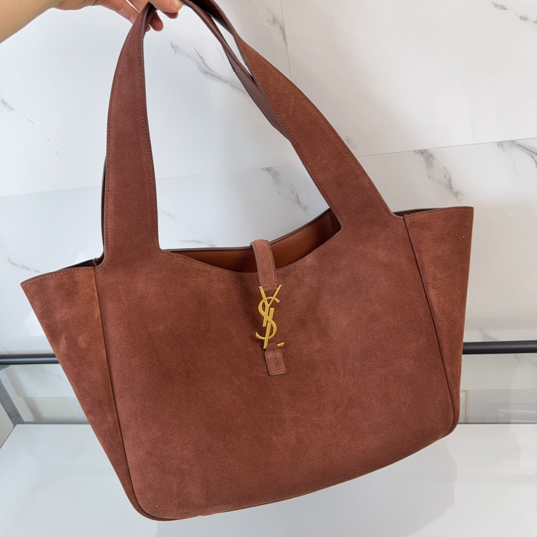 Saint Laurent BEA Suede Collapsible Tote Bag