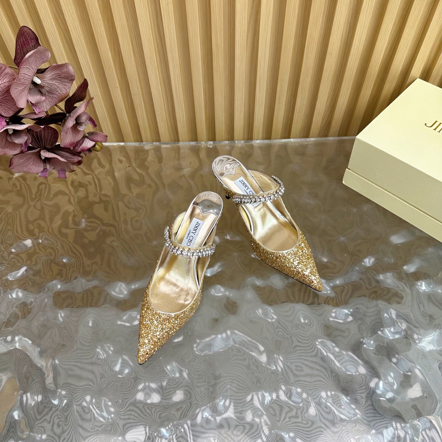 Jimmy Choo Sequined Evening Heels – 2025SS