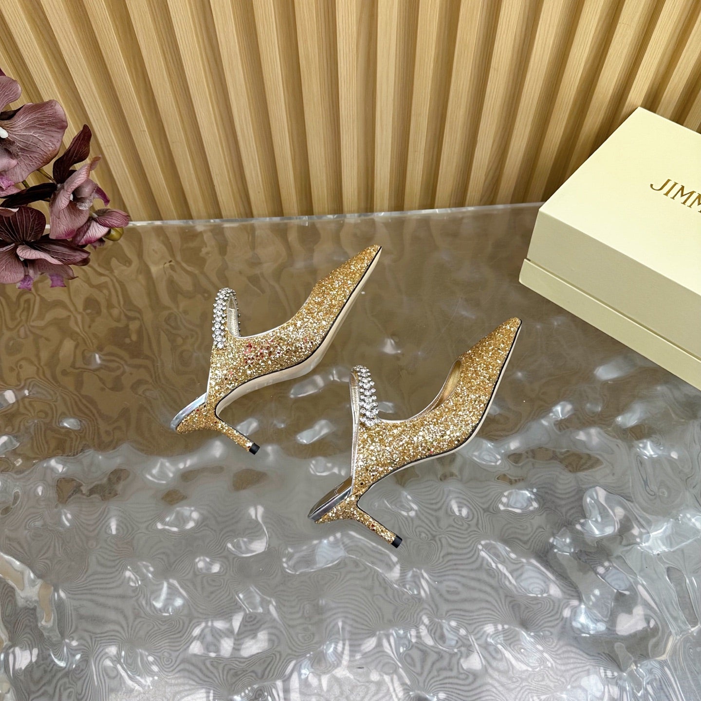 Jimmy Choo Sequined Evening Heels – 2025SS