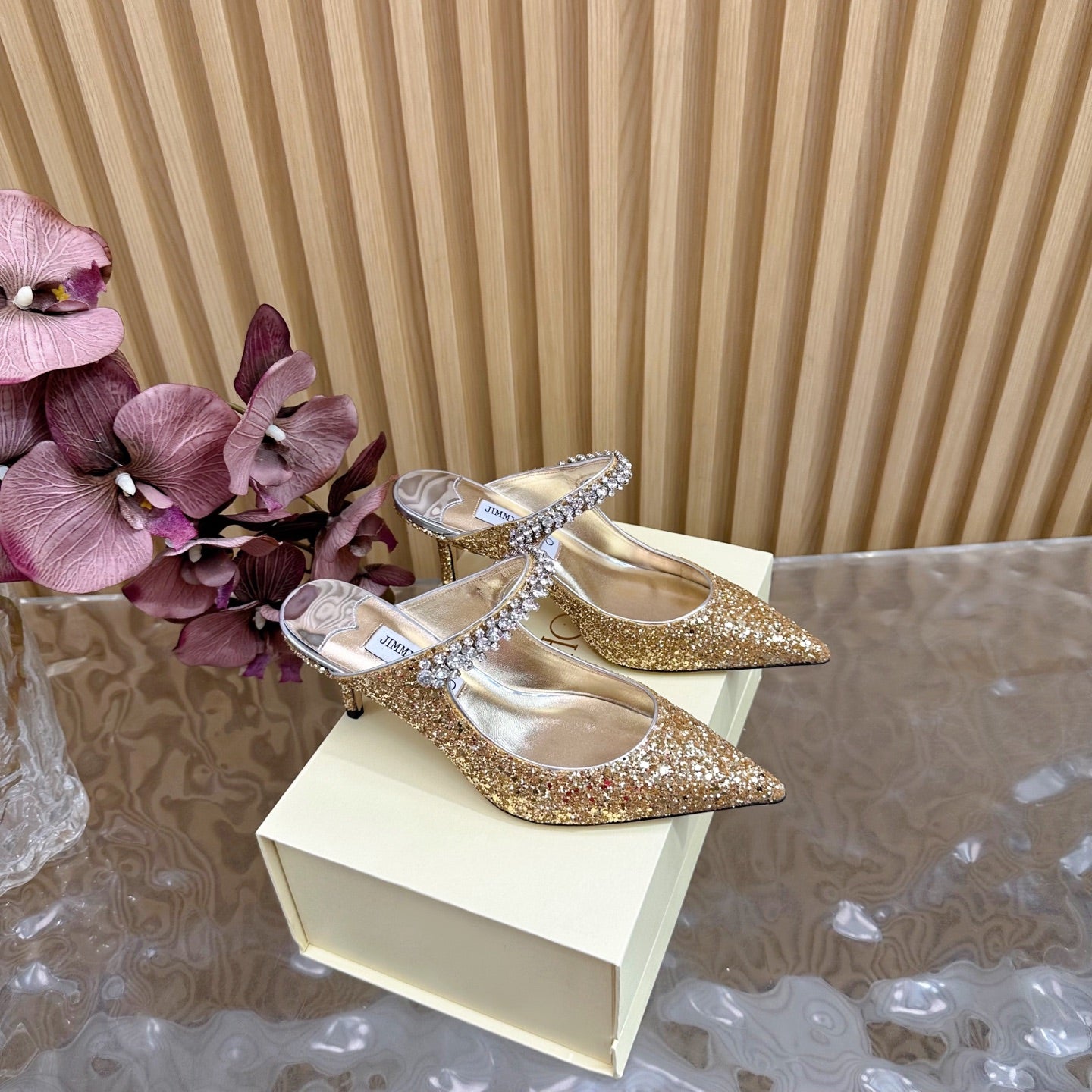 Jimmy Choo Sequined Evening Heels – 2025SS
