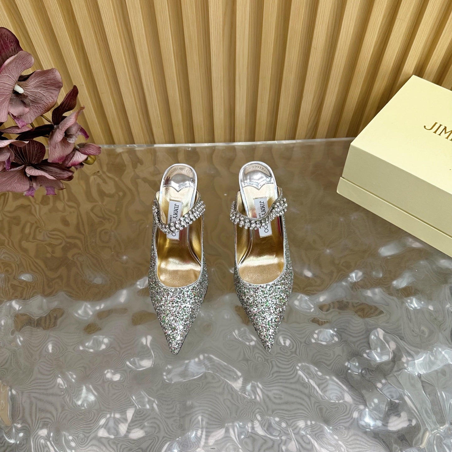 Jimmy Choo Sequined Evening Heels – 2025SS