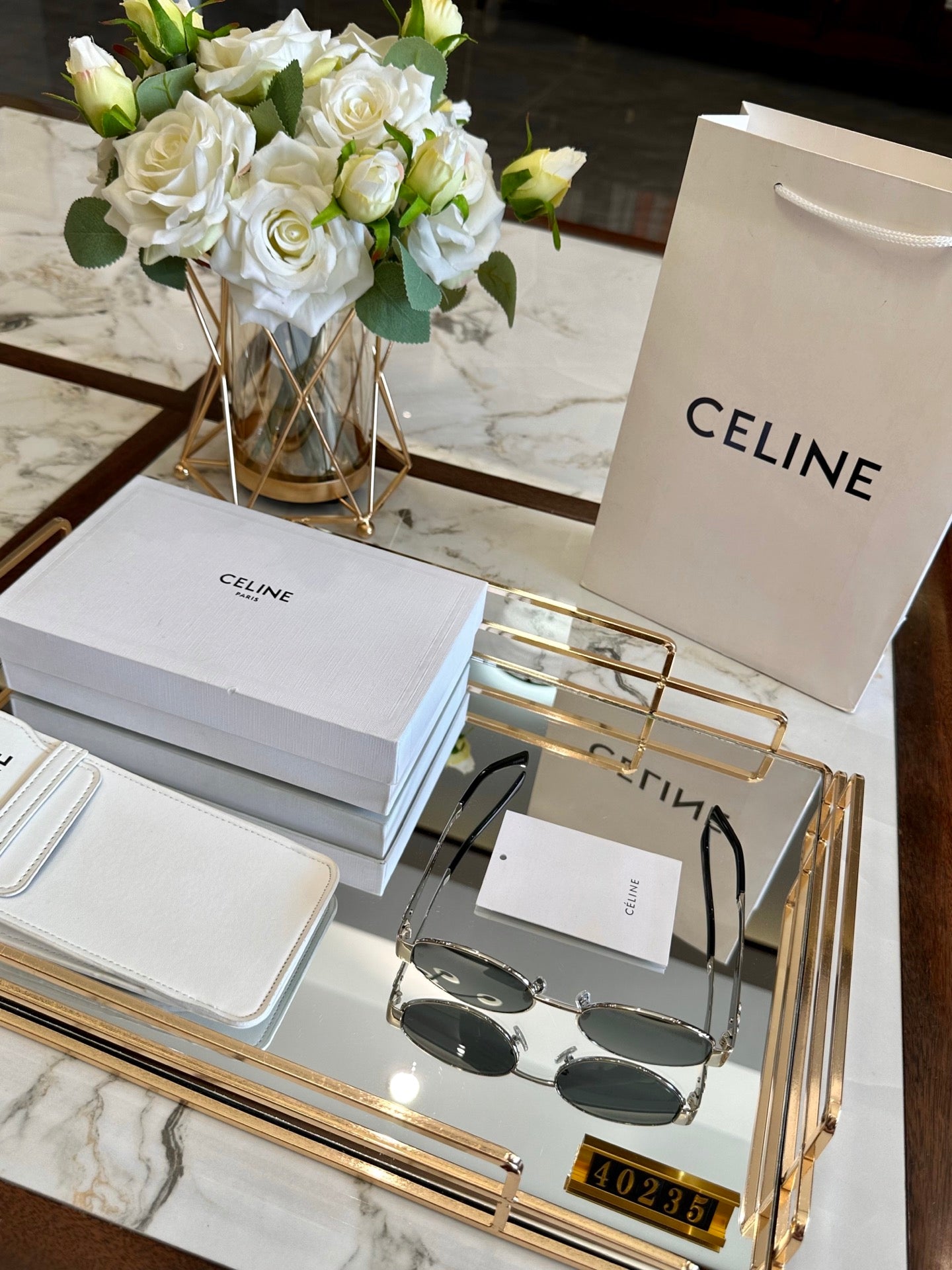 Celine Polarized Acetate Sunglasses