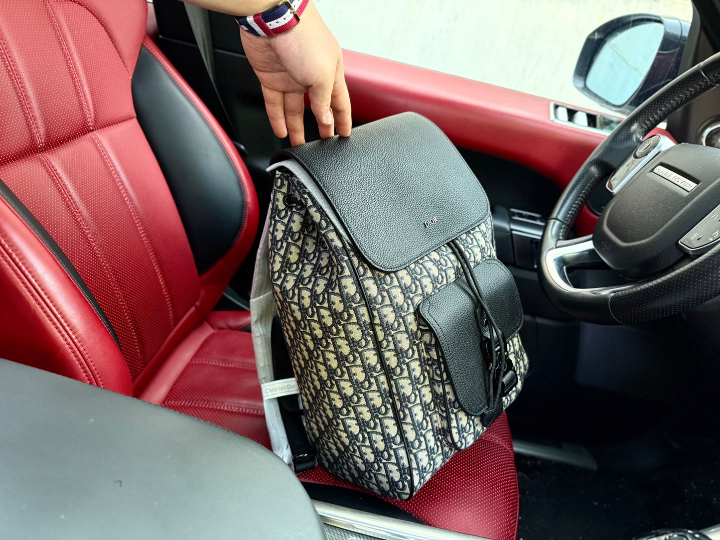 Dior "Door" Oblique Leather Backpack