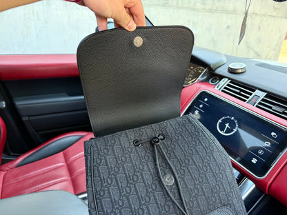 Dior Saddle Grained Leather Backpack