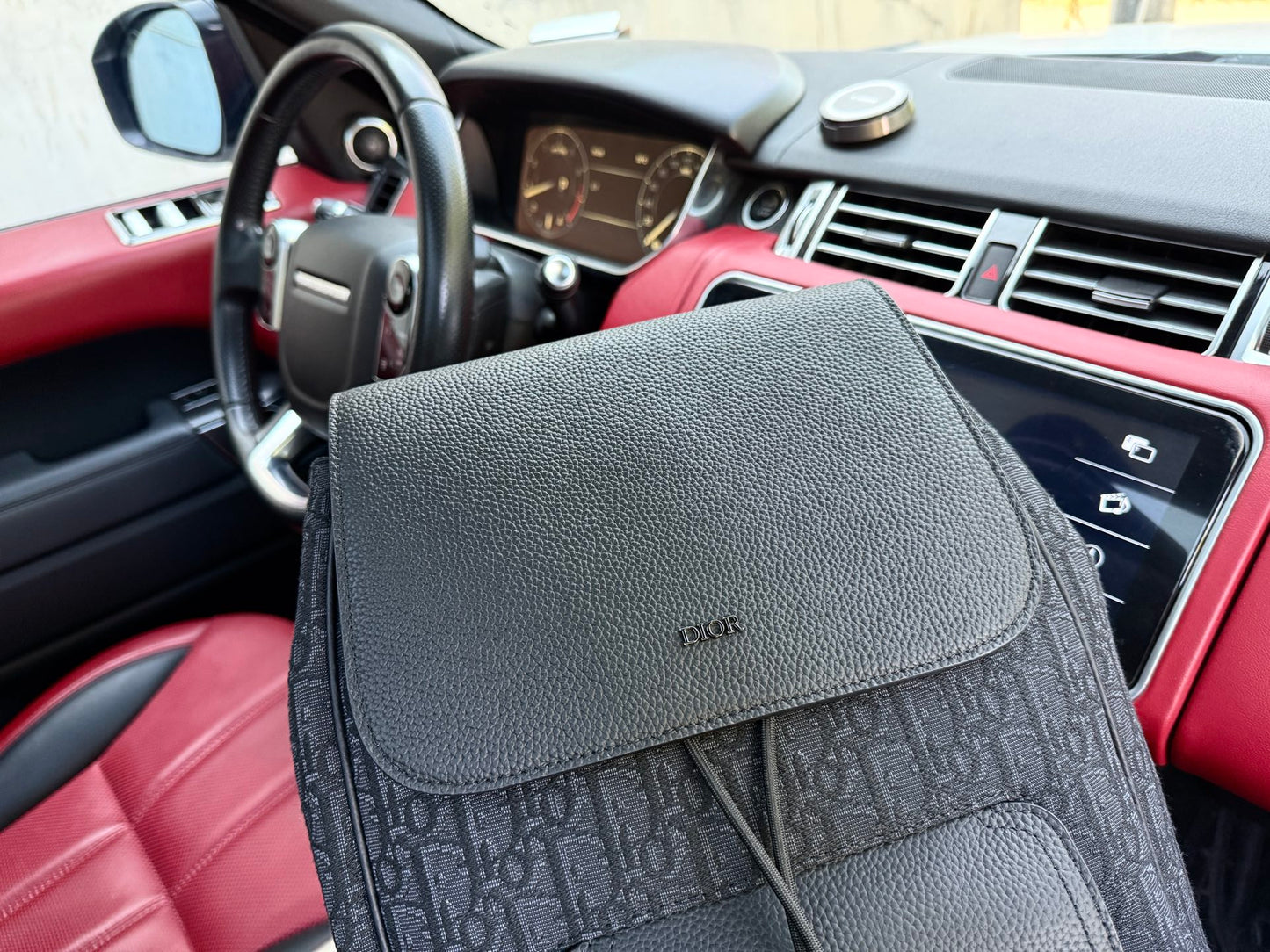 Dior Saddle Grained Leather Backpack