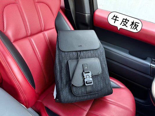 Dior Saddle Grained Leather Backpack