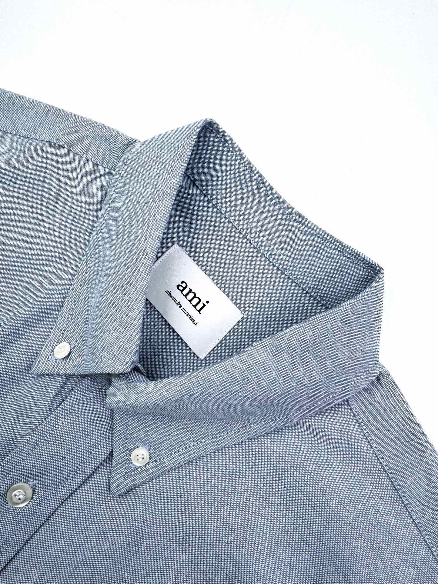 Ami Paris Heart Embroidered Boxy Oxford Shirt