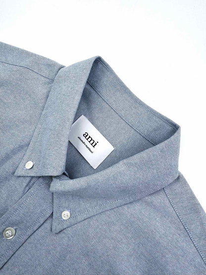 Ami Paris Heart Embroidered Boxy Oxford Shirt