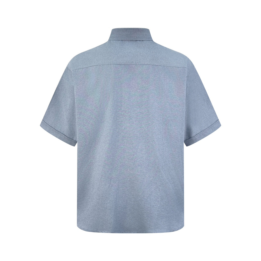 Ami Paris Heart Embroidered Boxy Oxford Shirt
